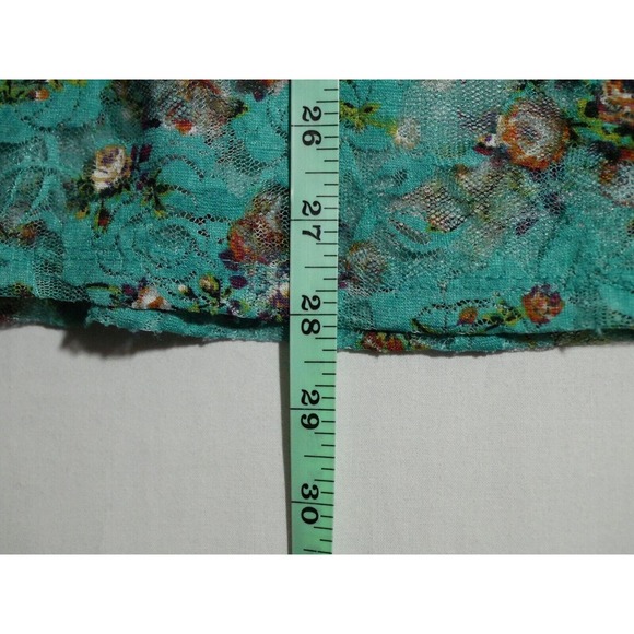 Wet Seal Blue Lace Sheer Top Floral Tank S - Picture 9 of 9